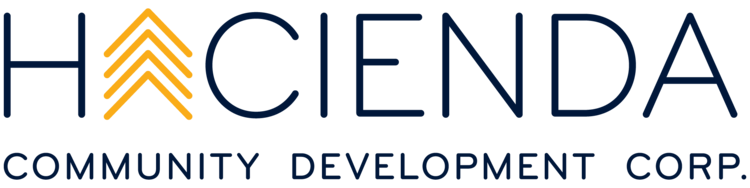 The hacienda community development corp logo is shown on a white background.