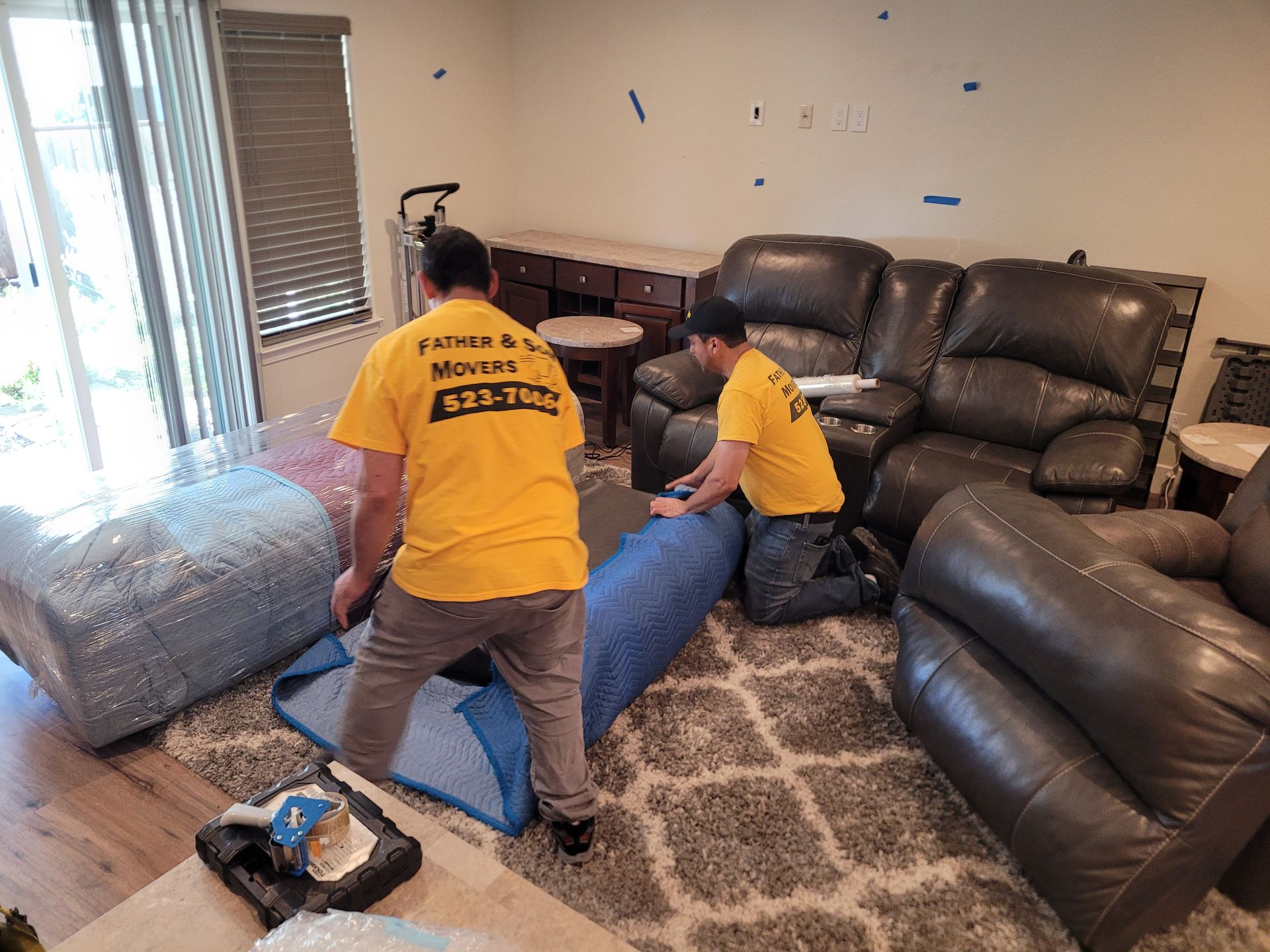 Packing furniture and other household items
