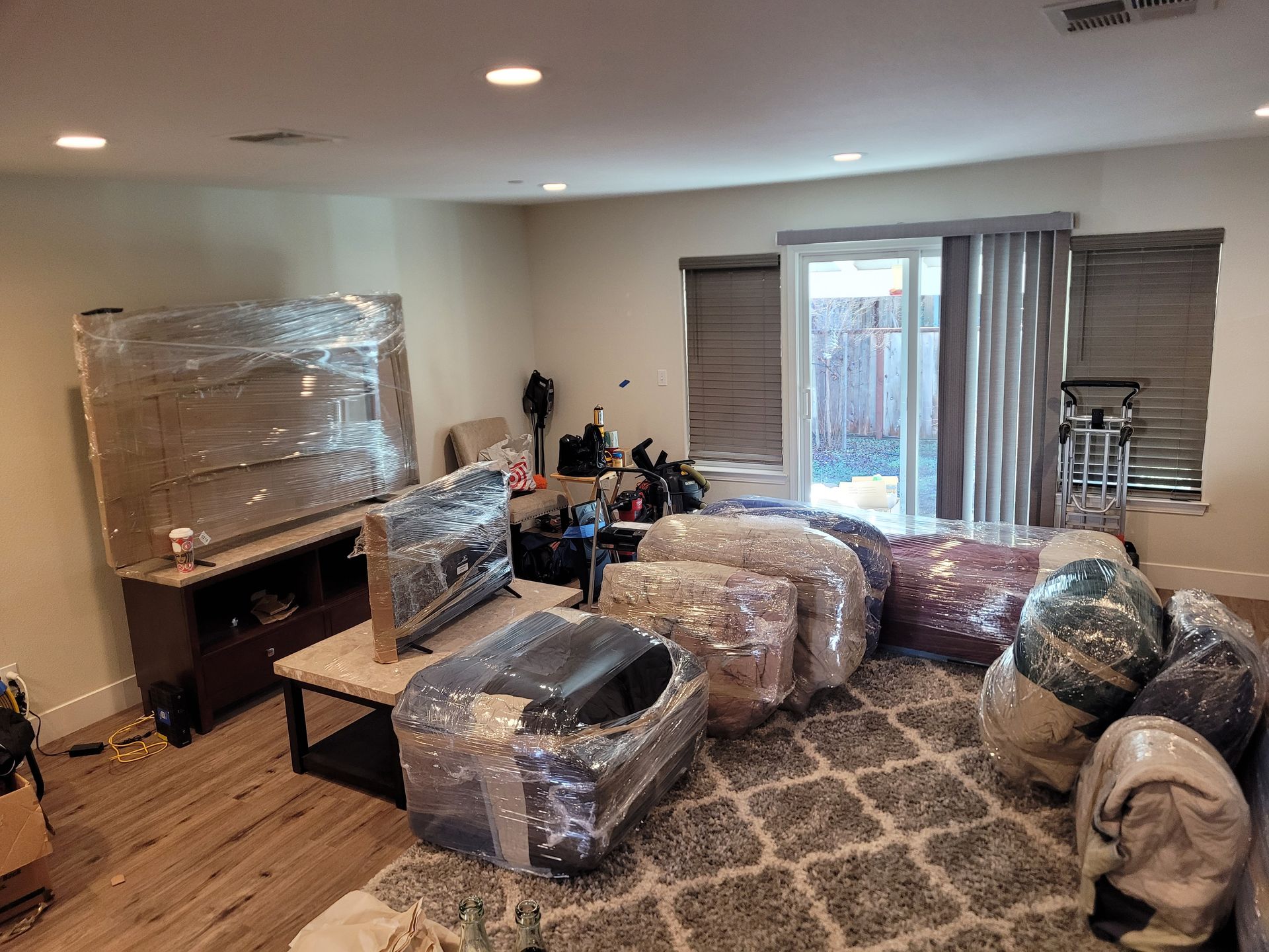 Packed moving items from the living room