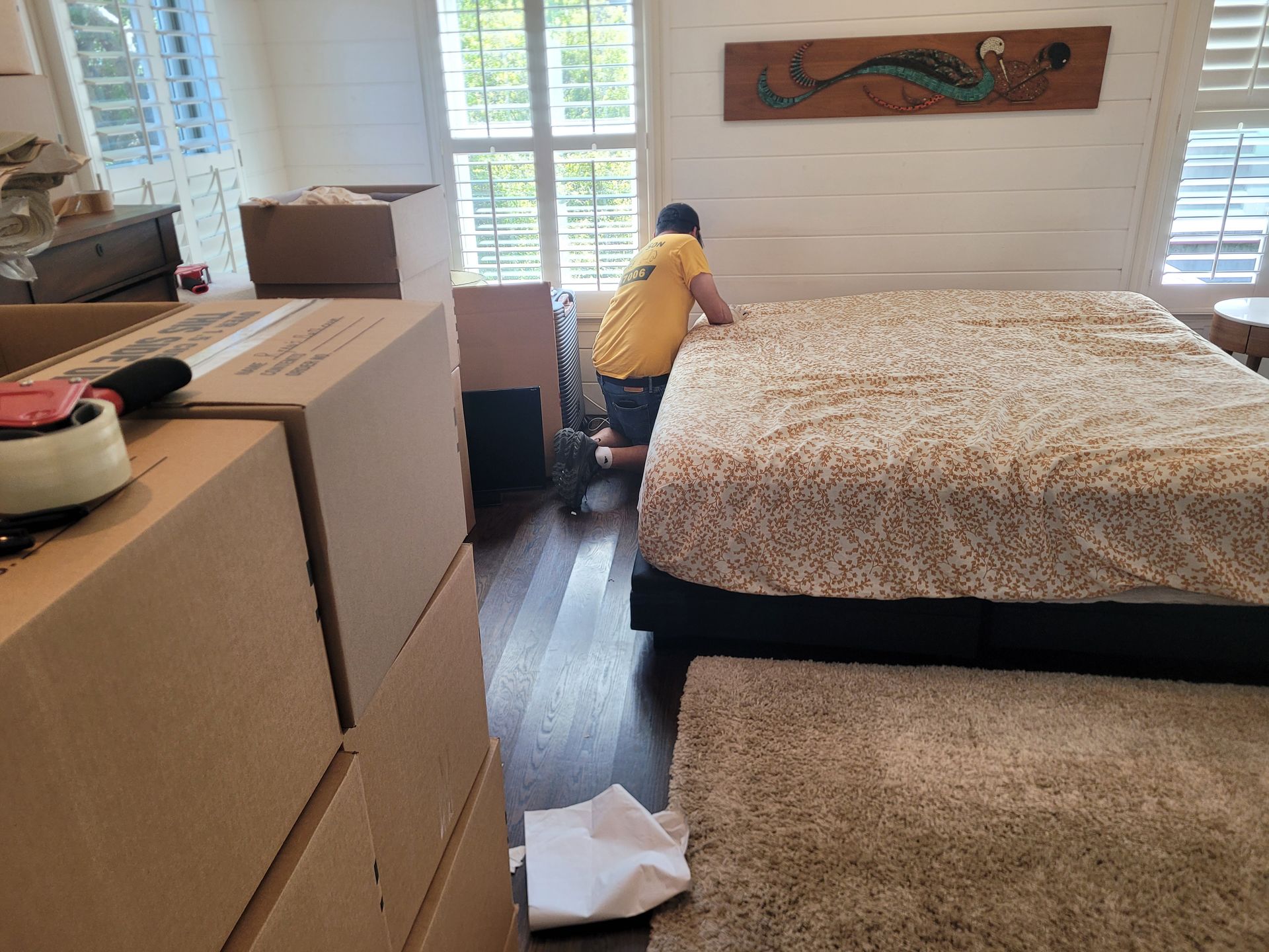 Started packing items from bedroom for a move