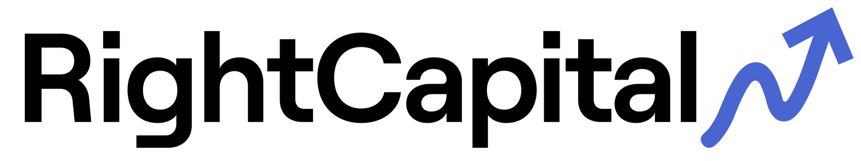 RightCapital logo with black text and a blue upward arrow icon