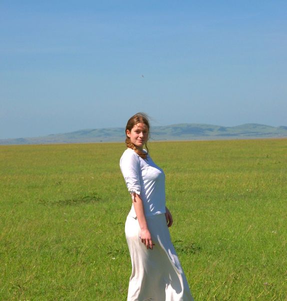 Laura Bornstein while on safari in the Maasai Mara, Kenya