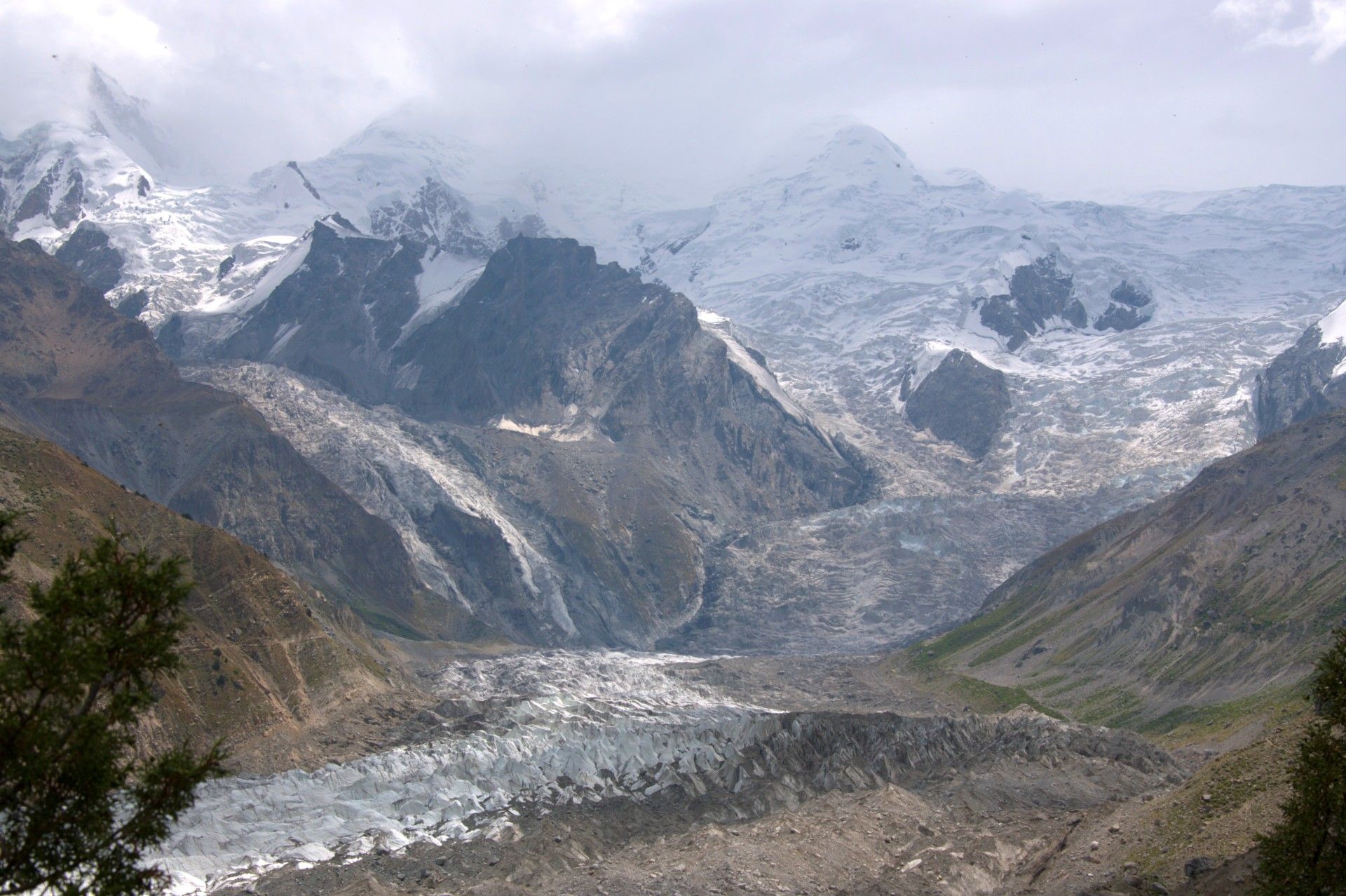 Raikot Glacier in Nanga Parbat Mountain, seen while trekking from Fairy Meadows in Gilgit Baltistan, Northern Pakistan