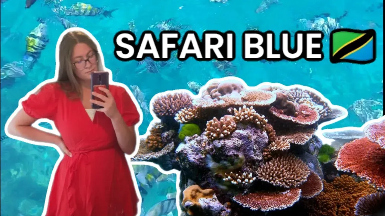 YouTube video about a Safari Blue in Zanzibar, Tanzania, including snorkeling in the coral reefs, visiting Kwale Island and it's famous baobab, and the turquoise blue waters of Kwale Sandbank