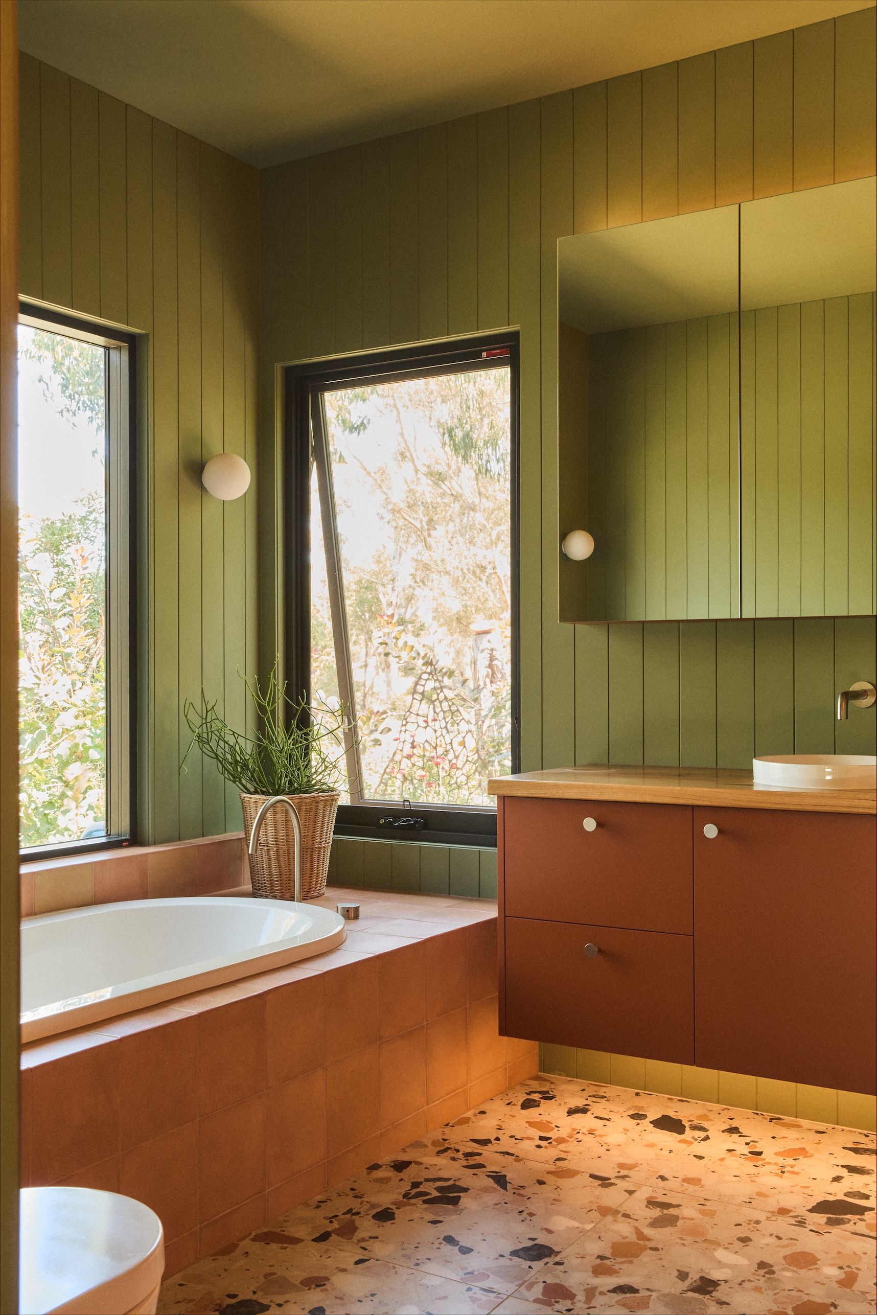 Green Bathroom & Terracotta