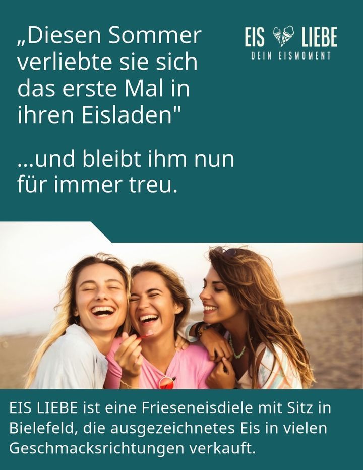 Fröhliche Besucher der Eis Liebe Bielefeld im Sommer.