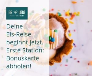 Bonuskarte mit Eiswaffel und bunte Streusel