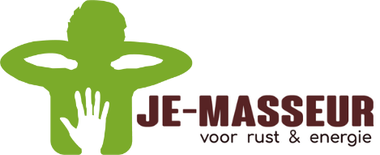 je masseur logo met de bedrijfsnaam ernaast