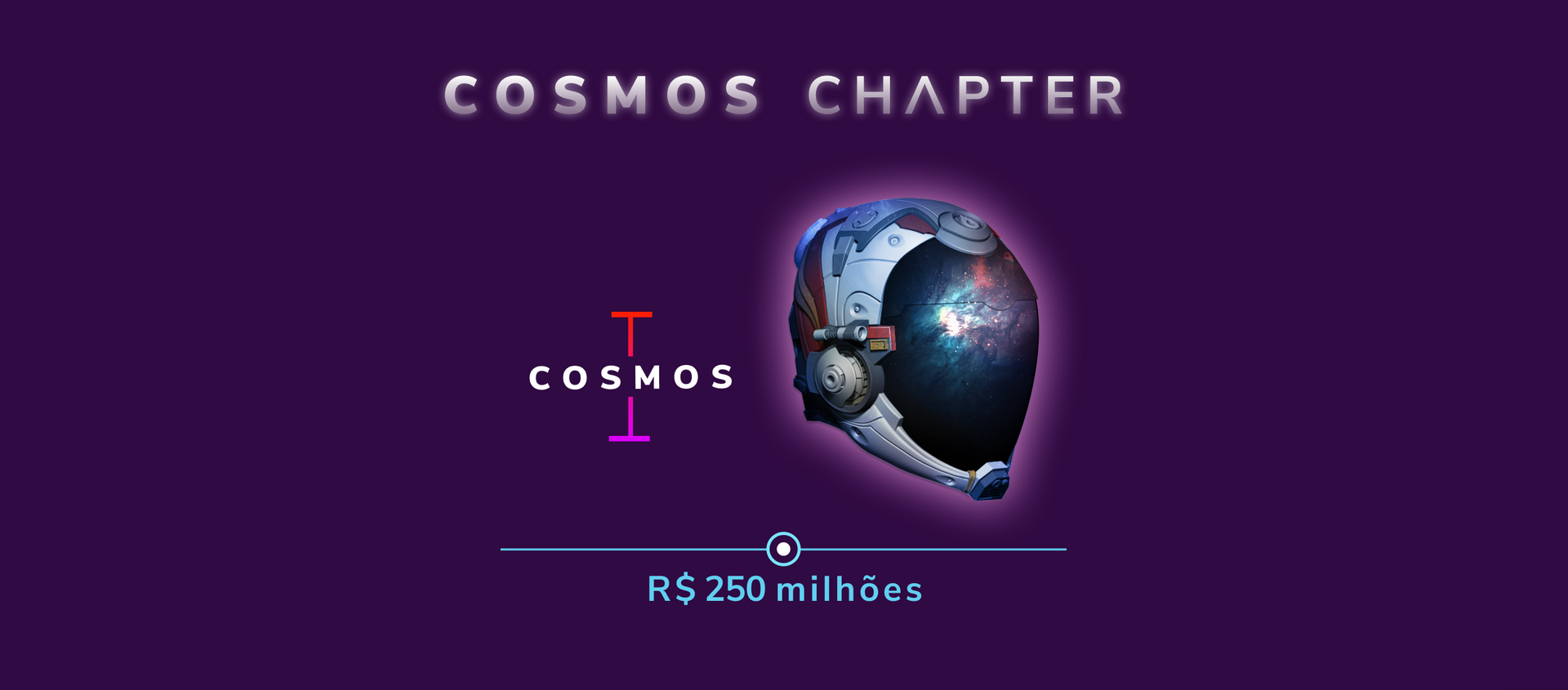 Um fundo roxo com as palavras capítulo cosmos nele