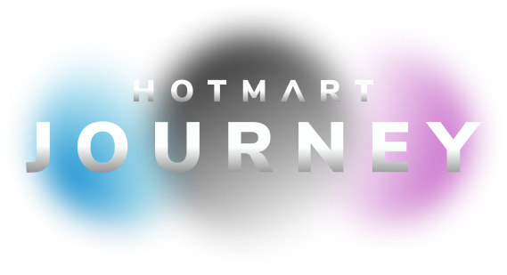 Um logotipo para a jornada do hotmart com um fundo desfocado