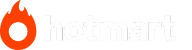 Um logotipo hotmart branco com um fundo roxo.