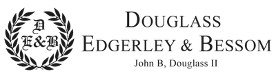 Logo for Douglass Edgerley & Bessom with laurel emblem and “John B. Douglass II” text