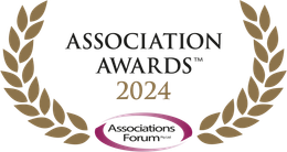 Association Awards 2024 logo with gold laurel wreaths and Associations Forum badge