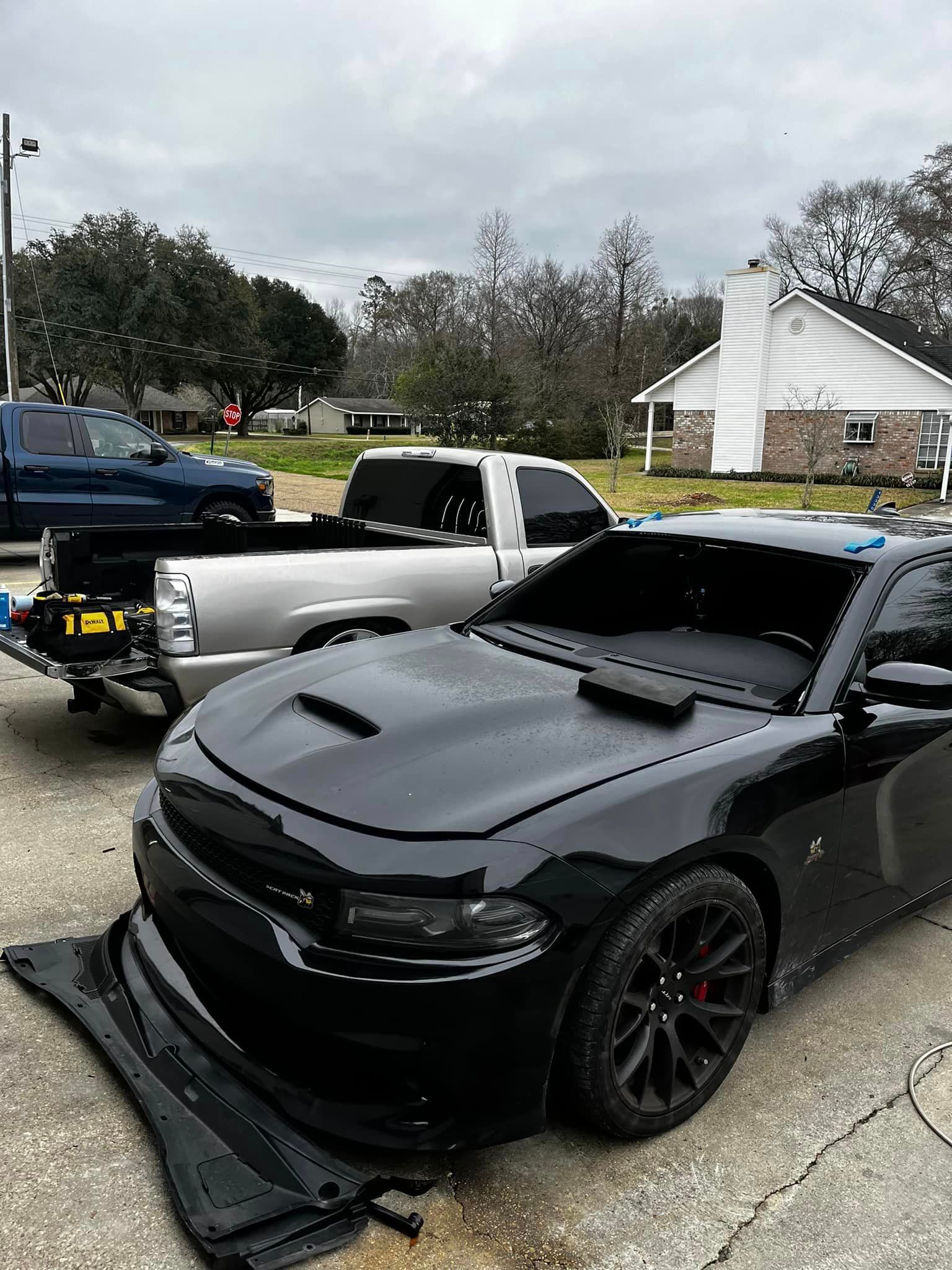 Before a Windshield Replacement and Tint on a Dodge Charger in Walker, LA