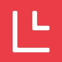 A white letter l on a red background.