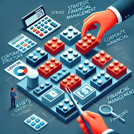 An isometric illustration of a lego financial management system.
