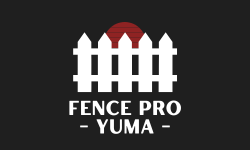 A logo for fence pro lake charles with a wooden fence