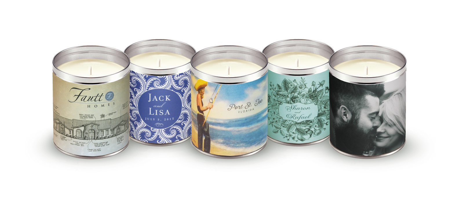 Aunt Sadie's Custom Labeled Candles for various events