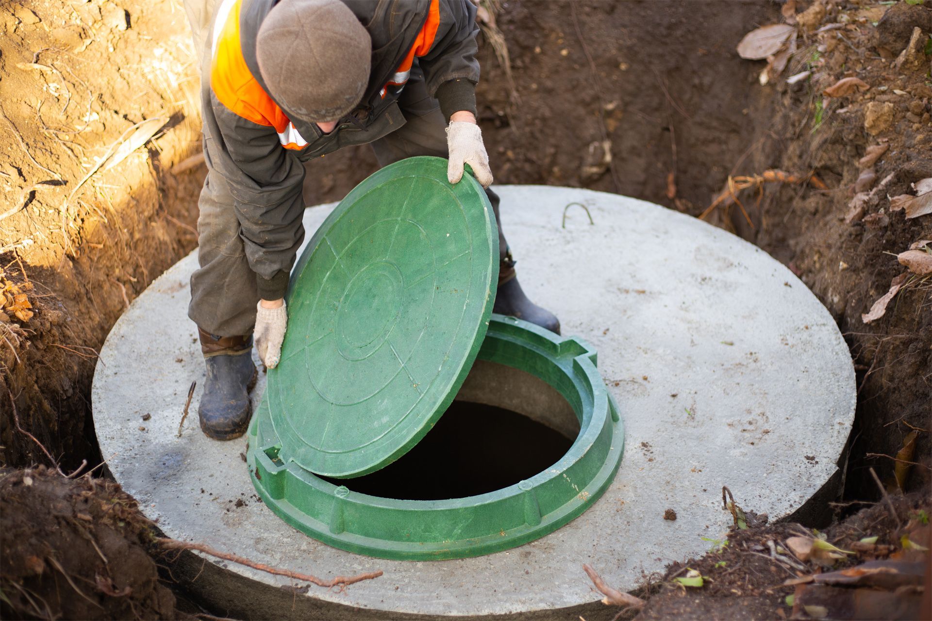 Opening The Septic Cover — Shawnee, OK — Jim's Portable Toilets and Septic Service
