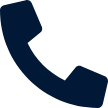 Ein blaues Telefonsymbol auf weißem Hintergrund.