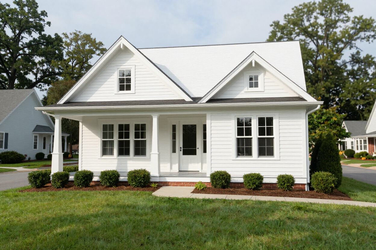 Modern white craftsman bungalow