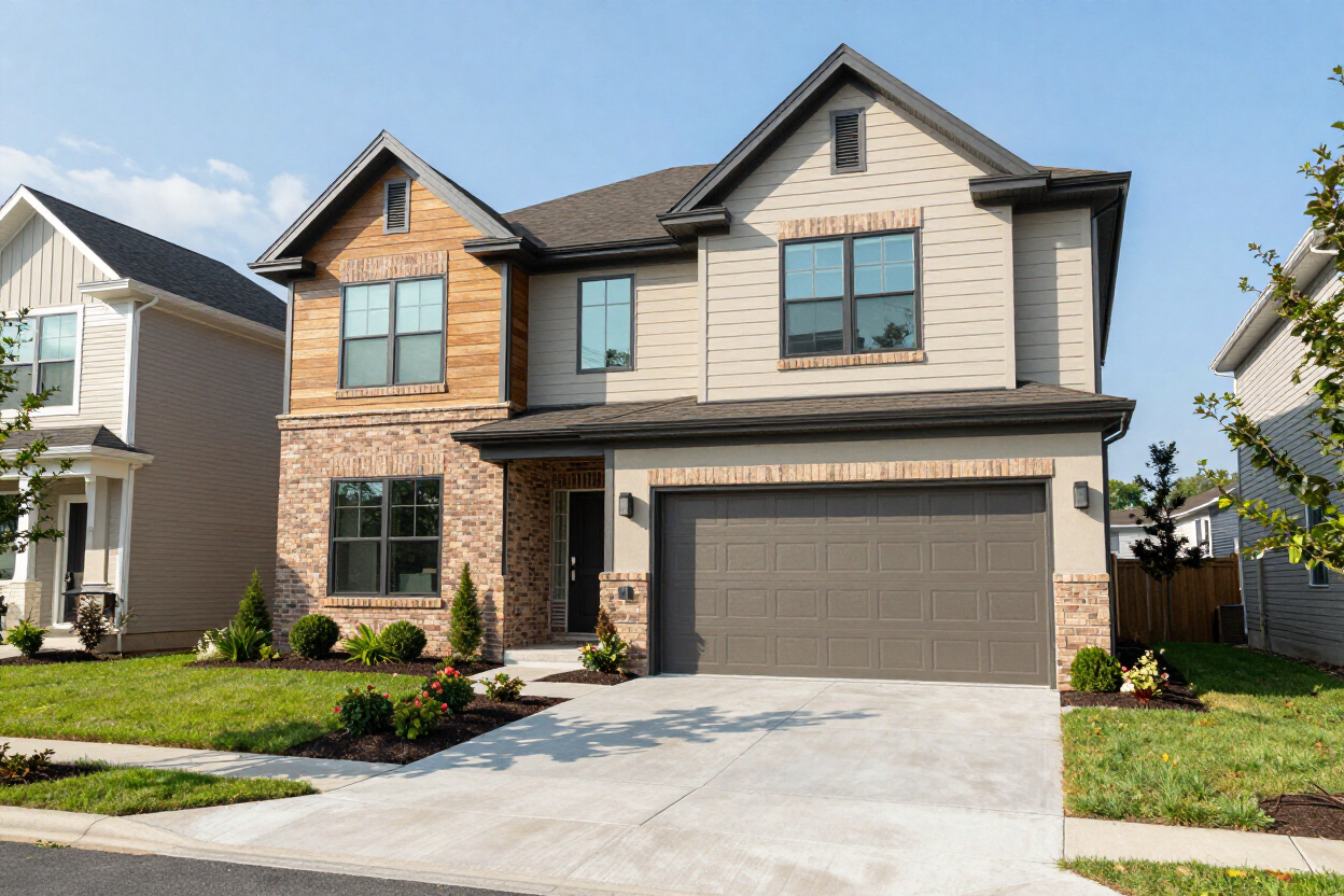 Contemporary townhome with two-car garage