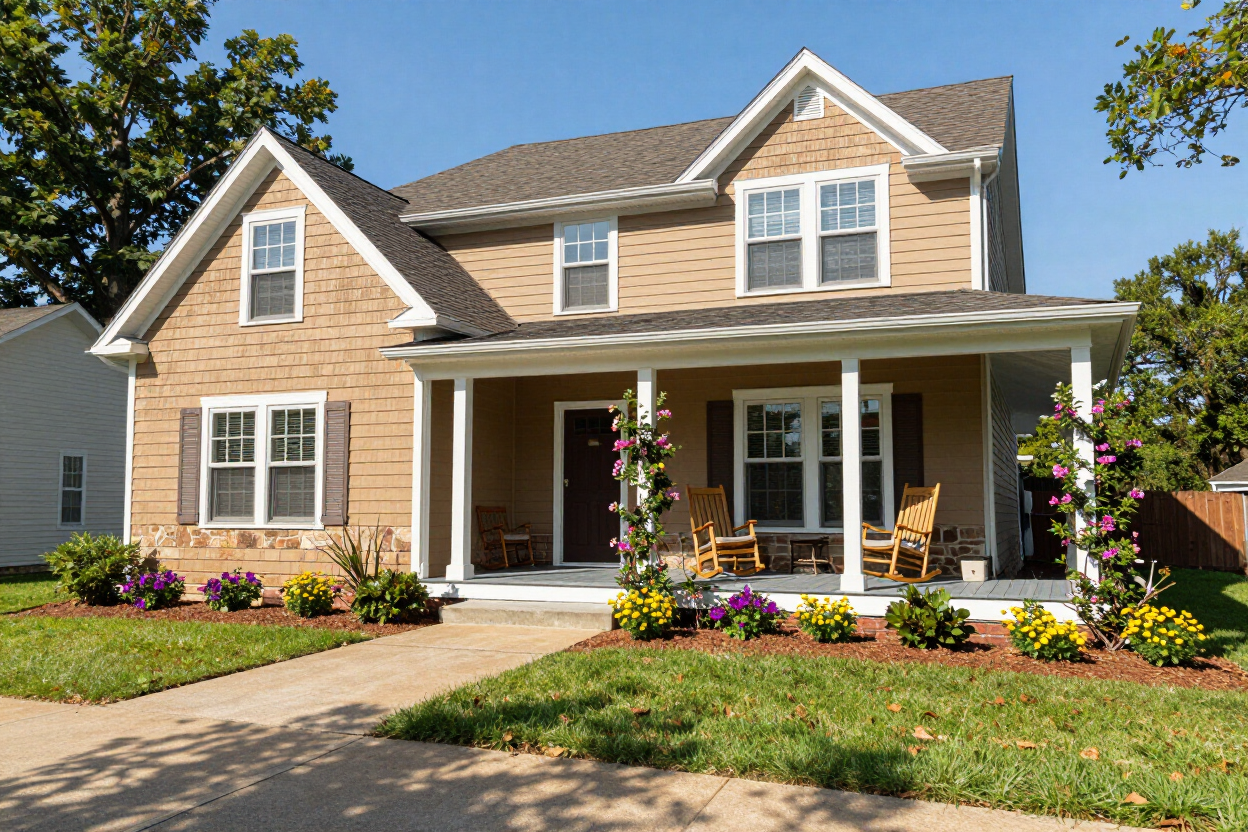 Ranch-style home with covered front porch