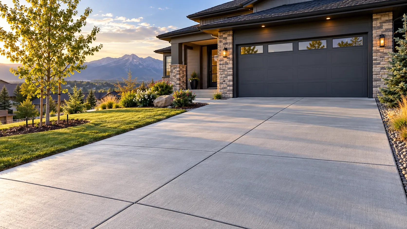 Residential concrete driveway installation in Denver, Colorado