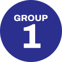 A blue circle with the word group 1 on it.