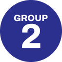 A blue circle with the word group 2 on it.