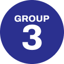 A blue circle with the number three inside of it.
