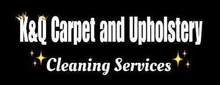 K&Q Carpet and Upholstery Cleaning Services logo in white text on a black background