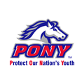 PONY Baseball and Softball 75th anniversary logo with 1951 and 2026 over navy star and baseball