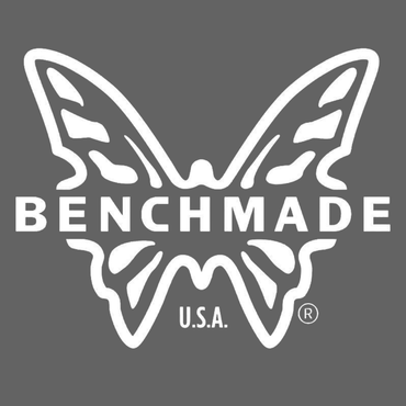 A white butterfly logo for benchmade u.s.a.