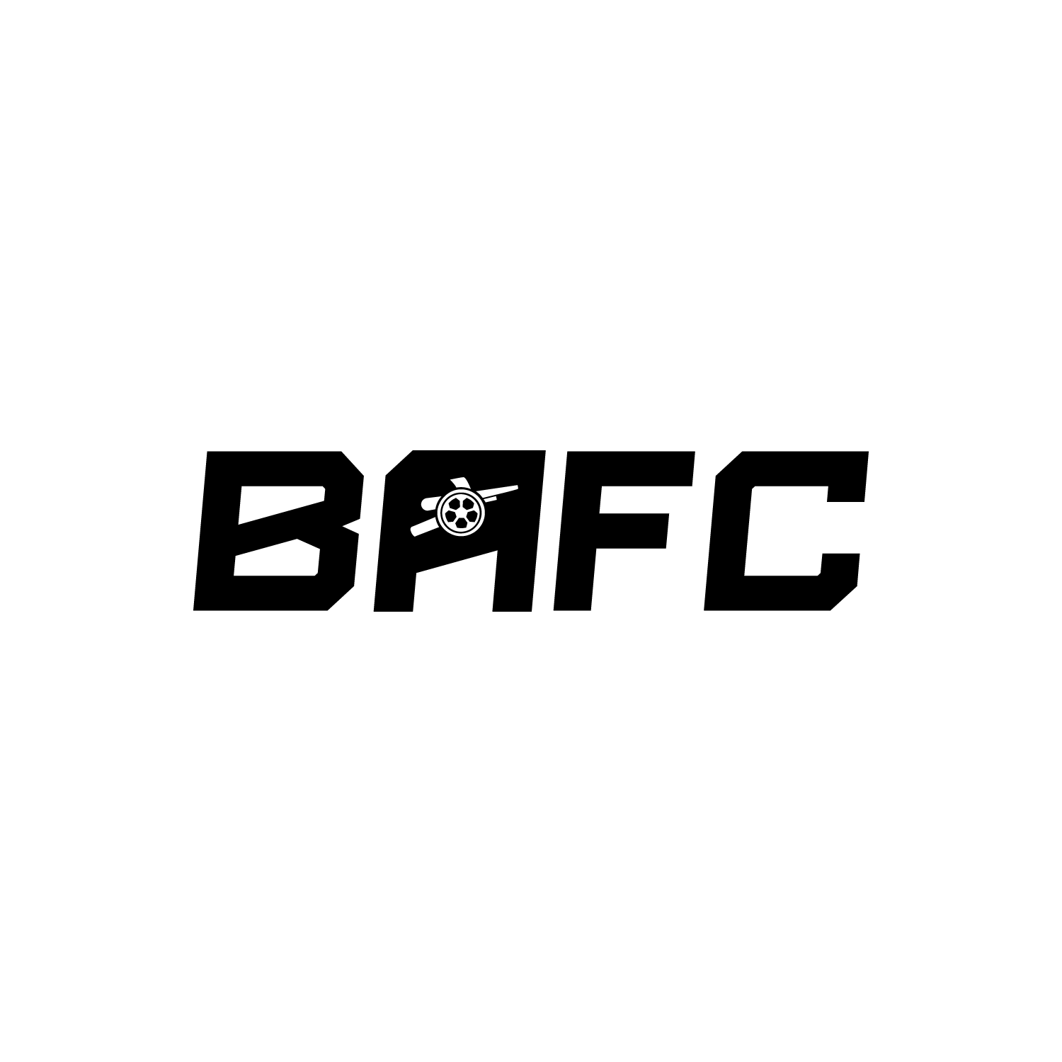BAFC logo with text and an Arsenal-like cannon icon.