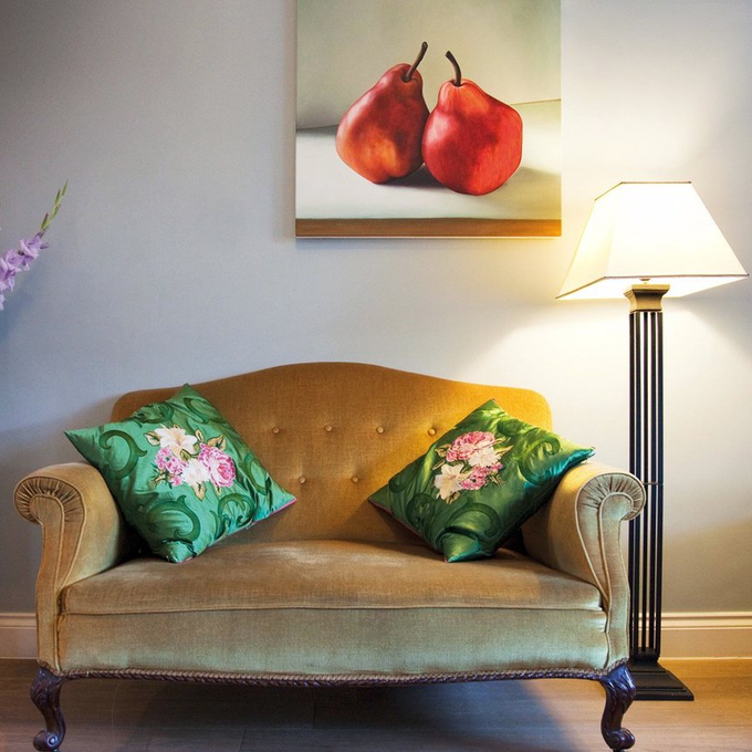 Still life paintings by Sarah Wood in situ