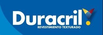 Logotipo de Duracril sobre fondo azul. El logotipo tiene texto blanco, una forma colorida y un punto amarillo.