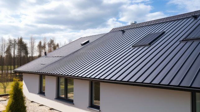 A Modern House with A Dark Metal Roof — Kaplan Roofing in Walkervale, QLD