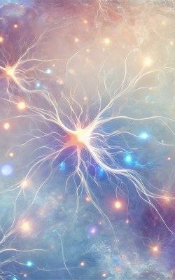 A close up artistic rendering of a neuron.