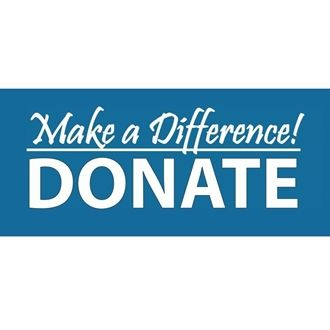 Blue donation banner reading “Make a Difference! DONATE”