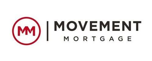 Logo of Movement Mortgage. Red circle with