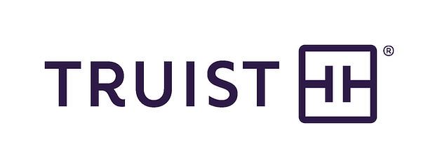 Truist logo: dark purple text and square graphic on white.