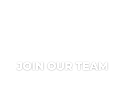 White graphic with bold embossed text reading “JOIN OUR TEAM” near the bottom center.