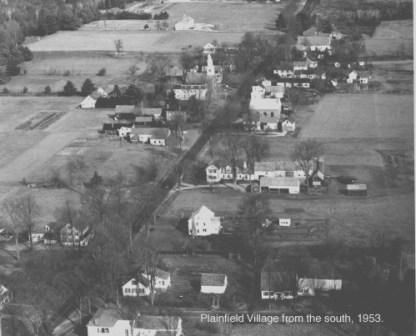 An aerial view of a village from the south in 1963