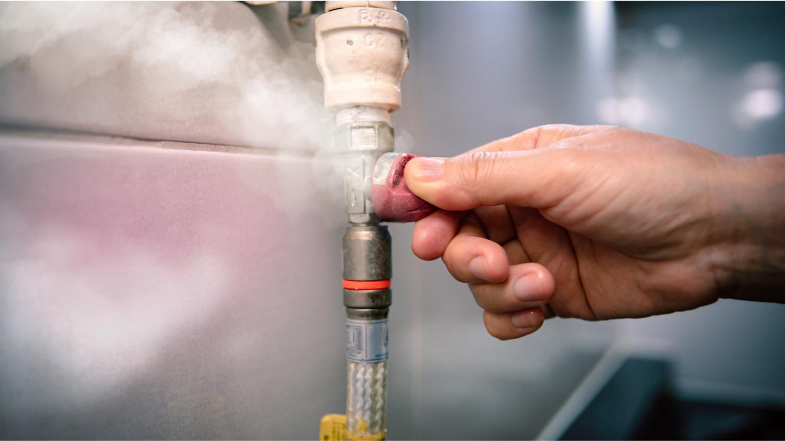Mist or gas from a leaking pipe