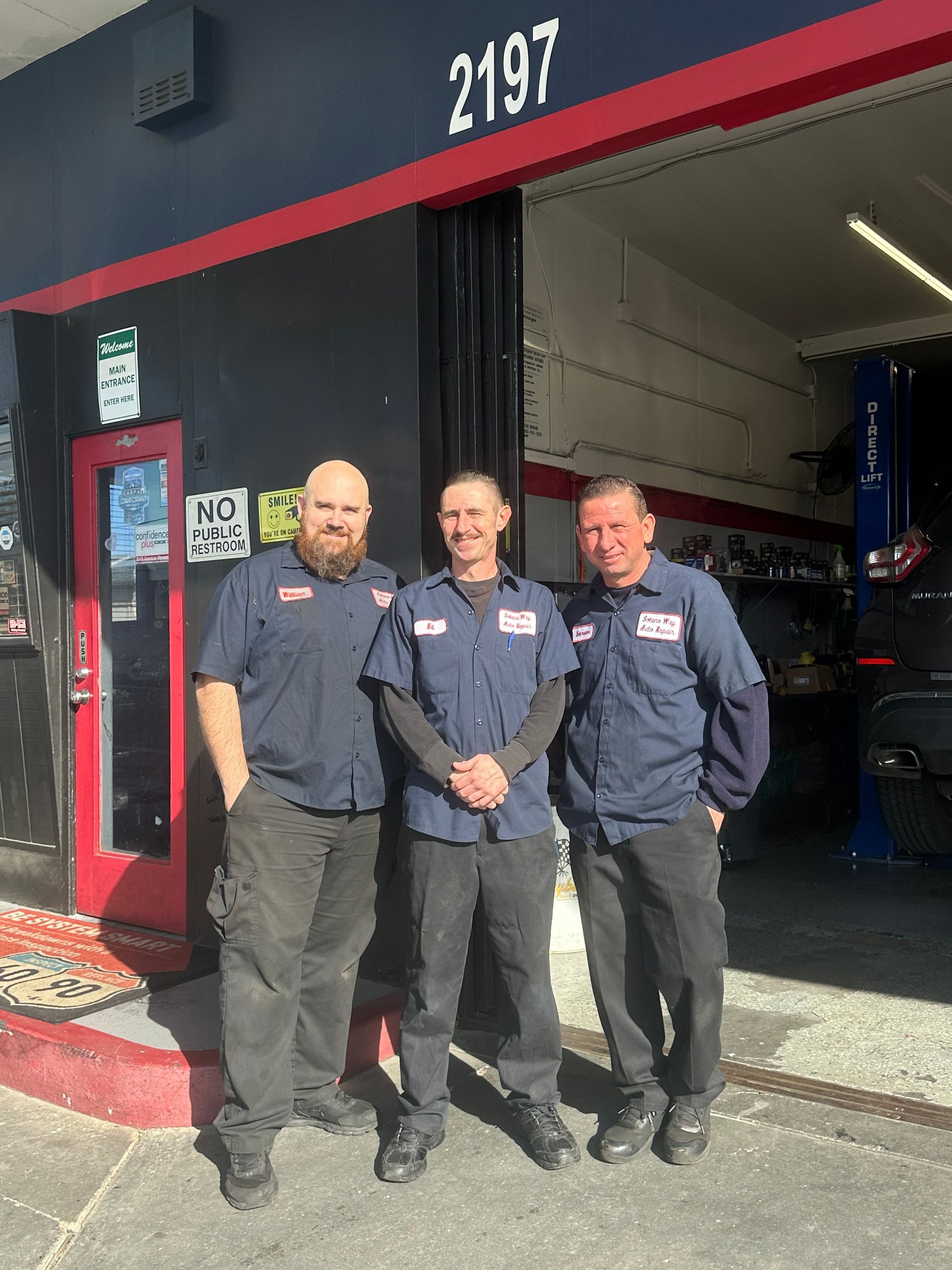 Team Members in Front of Solano Way Auto Repair