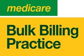 The logo for accredited general practice is blue and white.