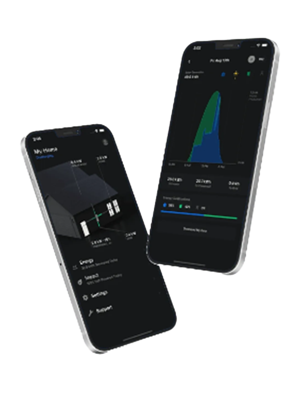 two mobile phones with the Tesla App