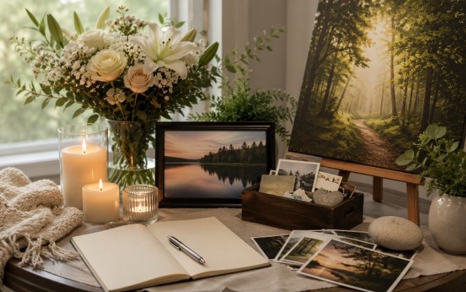 candles, keepsakes, and nature inspired décor for cremation services in Barrington, IL