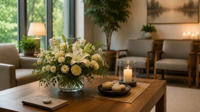 comfortable seating, reflecting the caring atmosphere of cremation services in Lake Zurich, IL